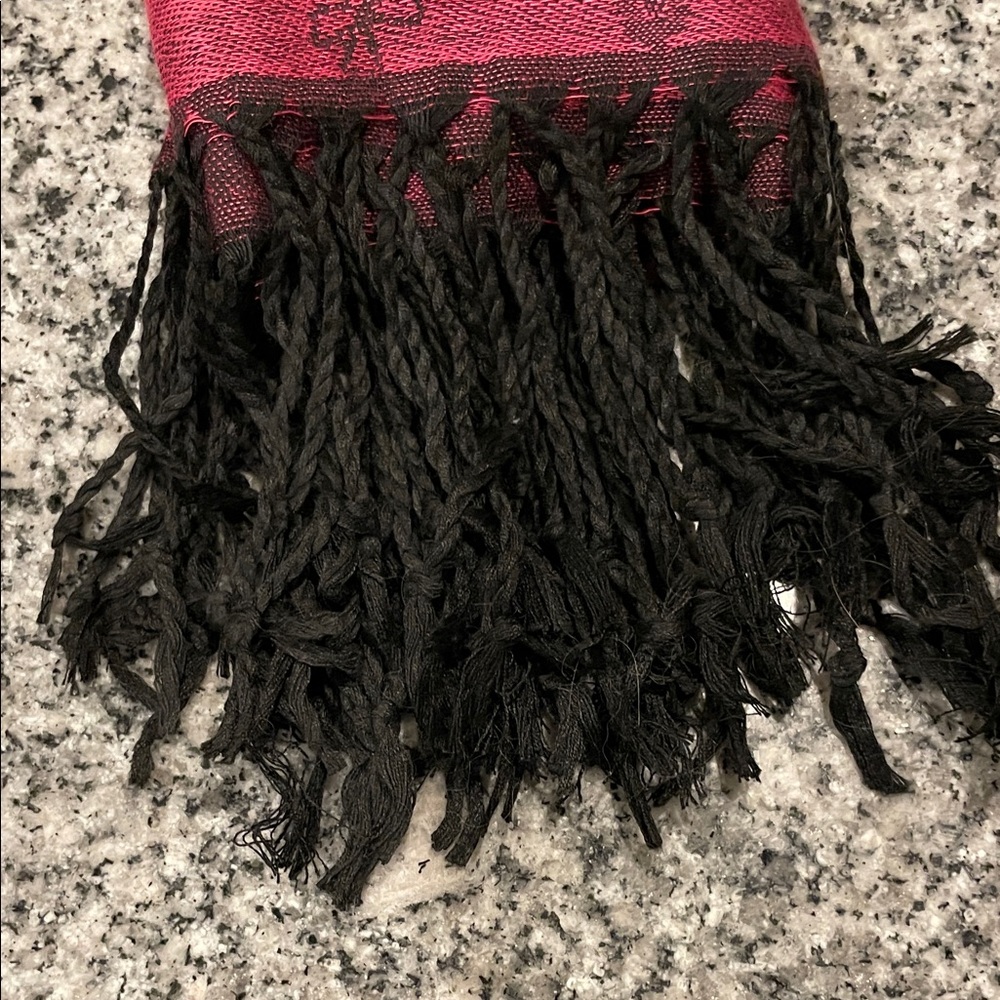 NWT Jacquard Pashmina Scarf in Teal and Pink - Picture 3 of 5